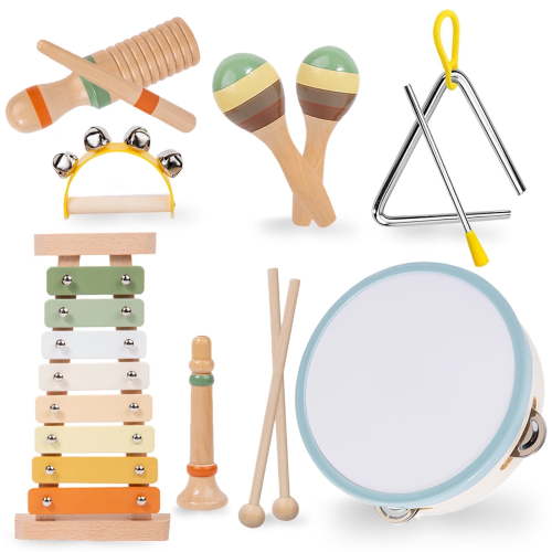 Sunforu Montessori Toys for Toddlers 1-3, Preschool Educational Musical Toy for Infant Boys and Girls, Wooden Musical Instruments for Toddler Best Birthday Gift