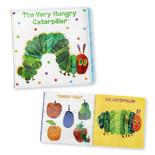 Kids Preferred World of Eric Carle The Very Hungry Caterpillar 6 Inch Vinyl Bath Book Bath Tub Toy Perfect for Water Play and Learning for Ages 18 Months and Up