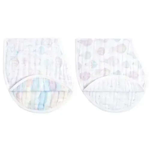 Above The Clouds Organic Burpy Bibs 2pk | aden + anais