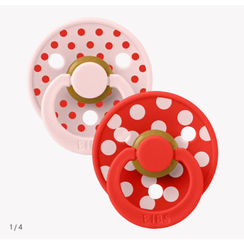 Pacifiers 2 Pack Polka | Blossom/Candy Apple – Bibsworld store US