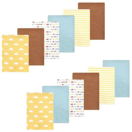 Luvable Friends Hudson Baby Flannel Burp Cloths 12pk, Sunshine