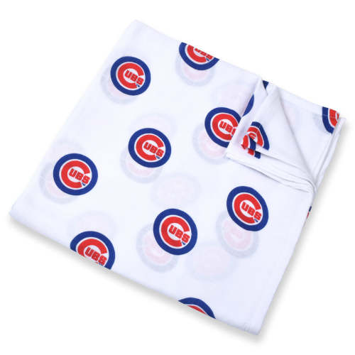 Chicago Cubs Muslin Swaddle Blanket – Official MLB Baby Gift – Three Little Anchors
