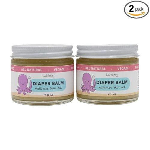 Diaper Balm by Balm Baby – Natural Diaper Rash Cream & Multipurpose Baby Skin Ointment with Calendula, Vegan - Soothing, Healing, Moisturizing – Newborn Cradle Cap (2-Pack)