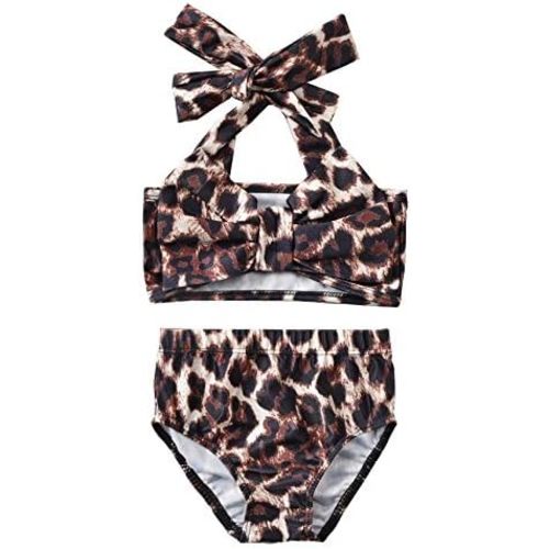 Aalizzwell Baby Girl Bathing Suit, Toddler Girls Two Piece Swimsuit Halter Top Bikini Bottoms Swimming Suit