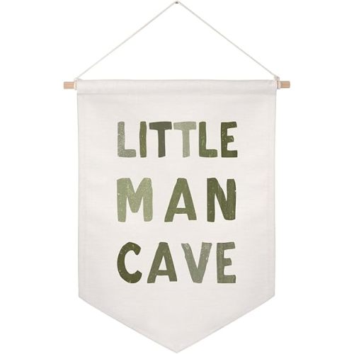 Little Man Cave Pennant Flag Wall Art Banner, Kids Room Decor, Nursery Wall Decor, Little Man Cave Sign, Hanging Canvas Banner, Baby Boy Wall Art, Kids Wall Art, Boys Room Decor, Boy Nursery Decor