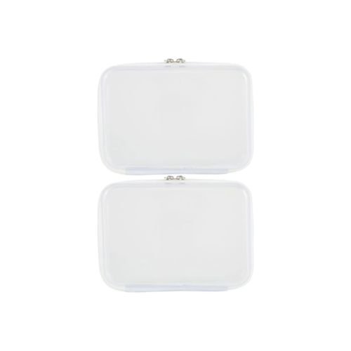 2 Pack Clear Packing Cubes - White