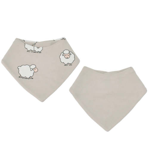 Bandana Bib Set, Merino Wool & Organic Cotton, Set of 2, Sheep Default Title