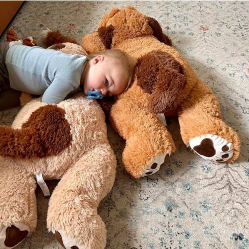 Jumbo Dog Stuffie, Brown