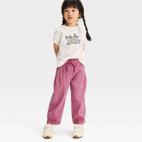 Toddler Girls' Solid Pull-On Twill Pants - Cat & Jack™ Mauve 12M