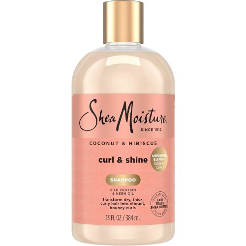 SheaMoisture Curl and Shine Coconut Shampoo Coconut & Hibiscus for Curly Hair Paraben Free Shampoo 13 oz