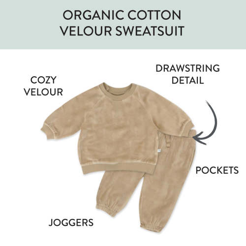 Velour Sweatsuit | Honest Baby Clothing
