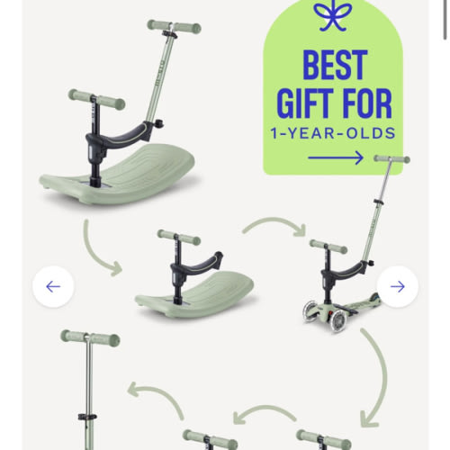 Micro Mini Rock & Go LED Scooter | Micro Kickboard -Olive Sage