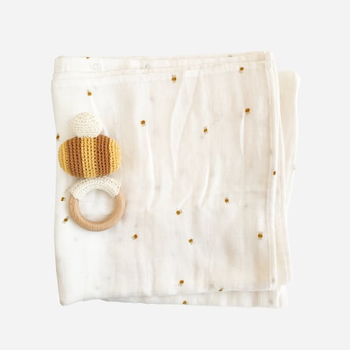 Bee Swaddle and Teether Set, Bee