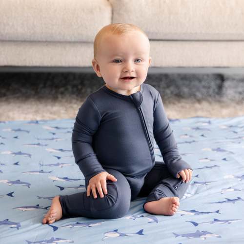 Larkspur Baby | Romper Pajamas | Convertible Footed Romper in Reefstone