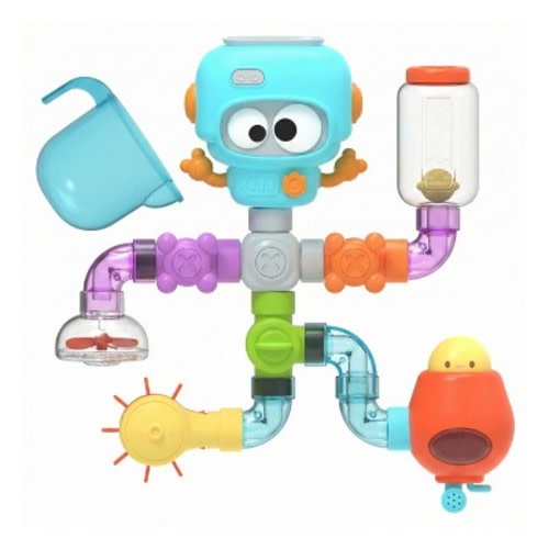 Build & Splash Baby and Toddler Bath Toys, Educational Water Set with Valves & Tubing for Newborns and Infants STEM Building Baby Bath Toys