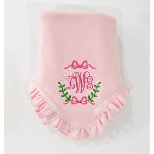 Baby Girl Monogrammed Blanket | Embroidered Baby Blanket | Personalized Baby Blanket | Baby Shower Gift