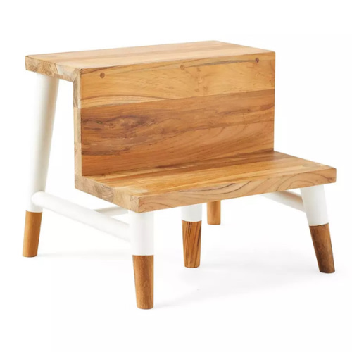 Teak Step Stool (white) | Serena and Lily
