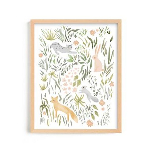 Minted Flora and Fauna Wall Art by Hannah Williams, Natural Frame, 11x14
