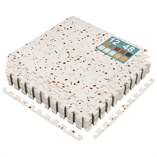 Sorbus 48 Sq. Ft. Interlocking Terrazzo Foam Floor Tiles