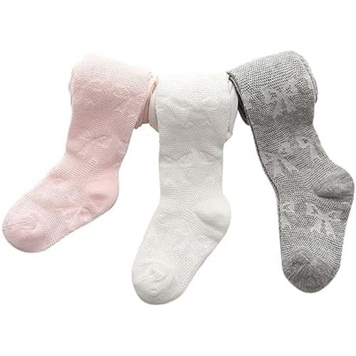Honganda 3 Pack Toddler Baby Girl Tights Bow Mesh Fishnet Stockings Summer Hollow Pantyhose Footed Leggings for Girl 0-8T