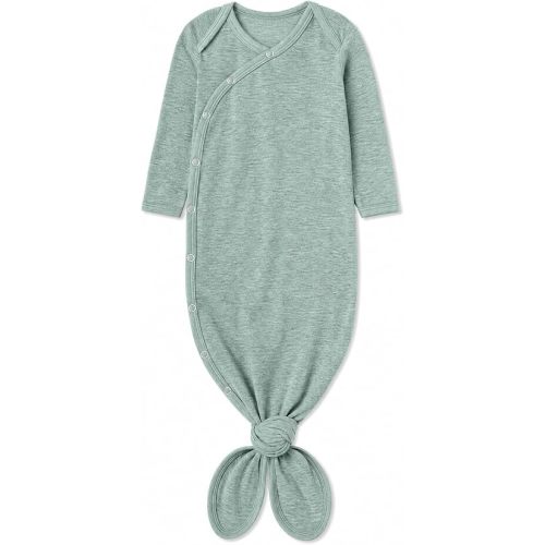 Copper Pearl Baby Gown - Knotted Newborn Sleepers for Baby Boy and Girl, Soft Stretchy Long Sleeve Infant Gowns with Bottom Tie and Hand Mittens, Perfect Hospital Coming Home Outfit (Emerson)