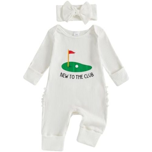 Baby Girl Newborn Clothes Football Golf Outfit Long Sleeve Romper Jumpsuit Infant Fall Winter Outfits Clothes