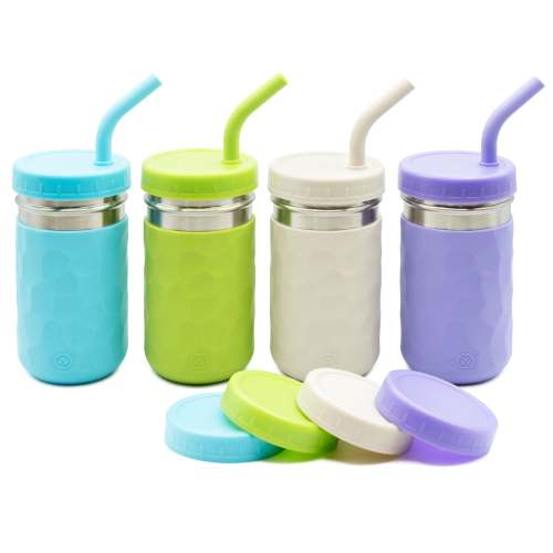 WeeSprout | 3-in-1 Stainless Steel Cups for Kids | Set of 4