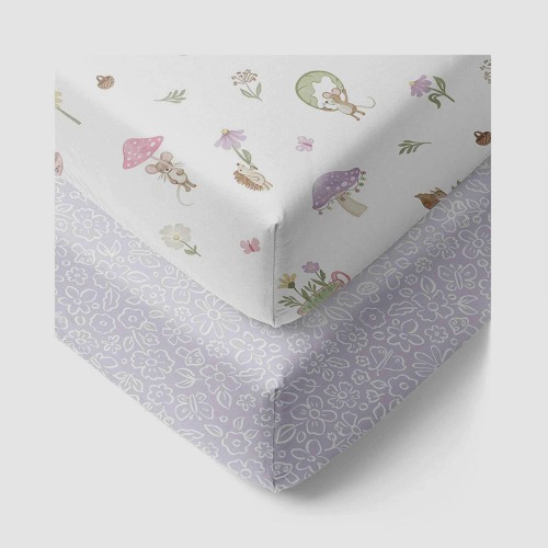 Living Textiles Organic Cot Fitted Sheet Whimsical