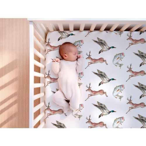Mallard Duck Hunting Crib Sheets, Deer Hunting Baby Boy Crib Bedding, Fishing Crib Bedding Set Boy, Hunting Nursery Decor, Mini Crib Sheets
