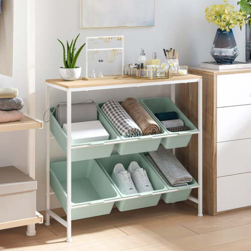 Seville Classics 6-Bin Organizer, 32.5" W x 14.23" D x 30.51" H