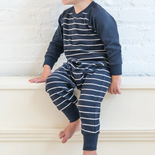 Colored Organics Brix Henley Romper 0-3m