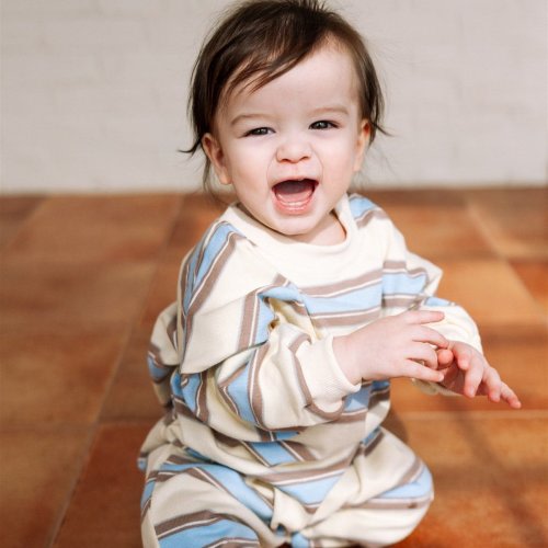 Striped Long Sleeve Romper