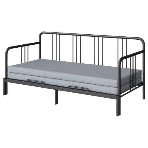 FYRESDAL Daybed with 2 mattresses - black/Ågotnes firm Twin