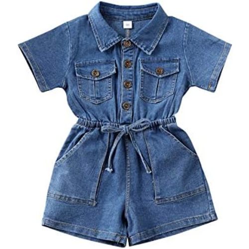 Summer Toddler Girl Jumpsuit Shorts Little Girl Overalls Clothes Baby Jean Romper Jumpsuit One Piece Outfit
