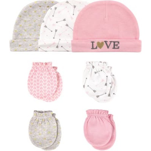 7Pk Cap and Scratch Mittens Set