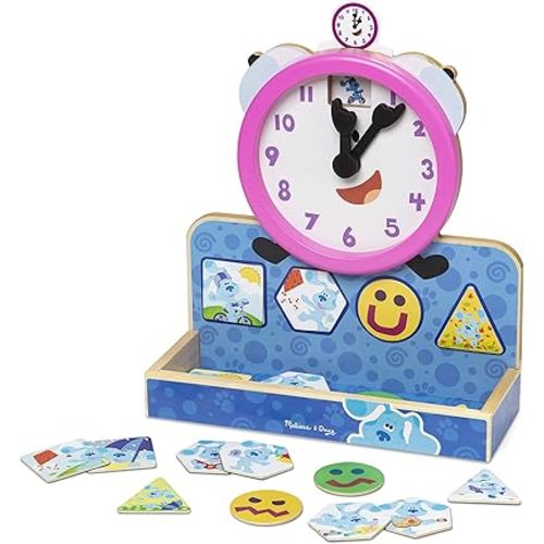 Melissa & Doug Blue's Clues & You! Wooden Tickety Tock Magnetic Clock (31 Pieces)
