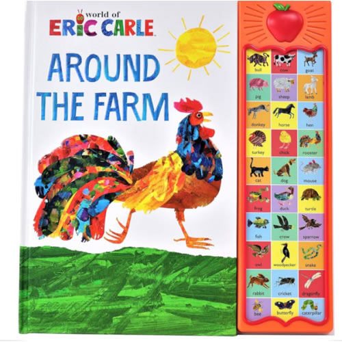 World of Eric Carle, Around the Farm 30-Button Animal Sound Book - Great for First Words - PI Kids