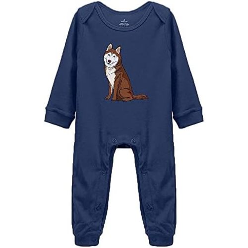 Siberian Huskies Husky Dog Baby Cotton Bodysuit Long Sleeve Outfits, to Baby' Mom Dad' Gifts