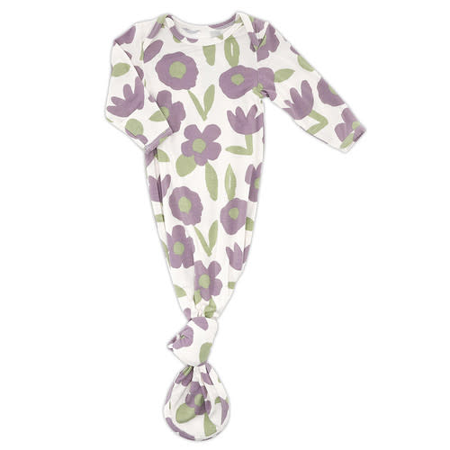 Knotted Gown - Purple Floral - [Consumer]Stephan Baby 0-3m