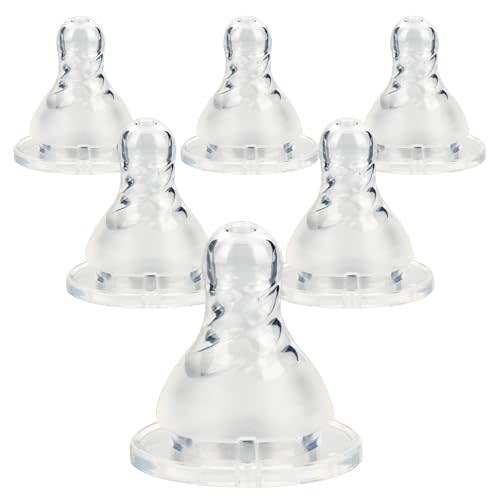 Silicone Nipple for Dr. Brown's Narrow Baby Bottle & Glass Bottles,Level 3 Nipples, Fast Flow, 6m+, 6 Count
