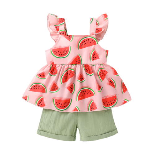 Younger Tree Baby Girl Clothes Outfits Summer Sleeveless Ruffle Bowknot Dress Top Shorts Set 2PCS for 12-18 Months