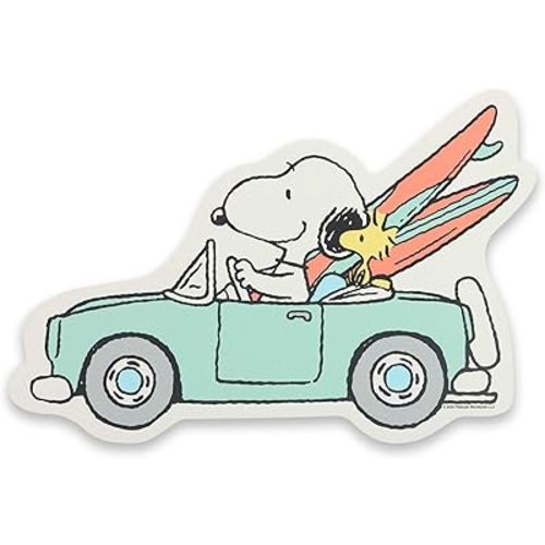 Open Road Brands Peanuts Snoopy and Surfboards in Car Wood Wall Decor - Fun Snoopy Beach Themed Wall Art for Home Decorating