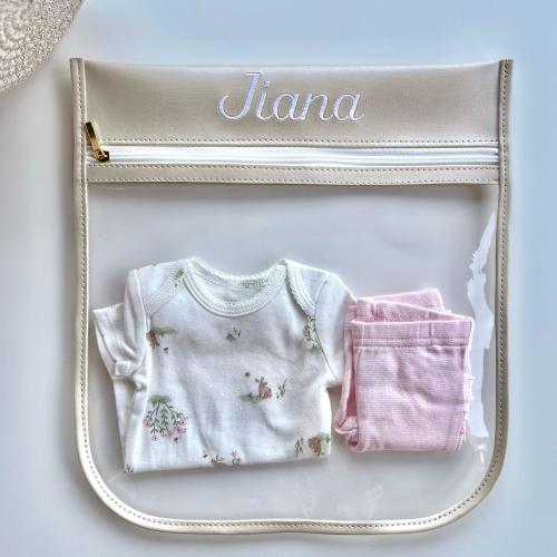 Maternity Bags, Mom and Baby Essentials, Embroidered Clear Pouch, Baby and Mama Clear Pouch, Baby Shower Gift, Custom Waterproof Pouch Baby