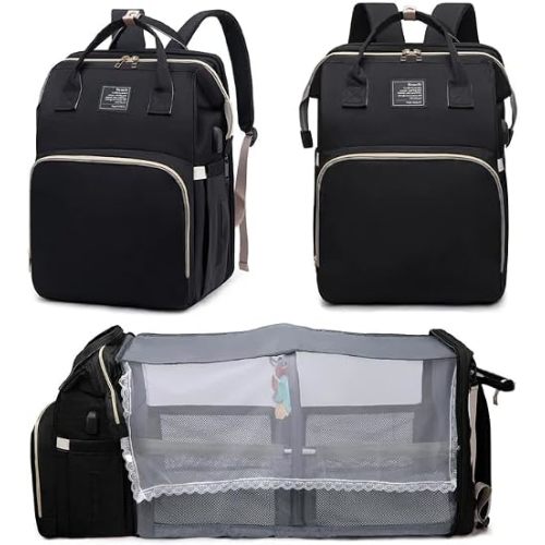 houscly Diaper Bag Backpack with Changing Station, 25L Large Capacity