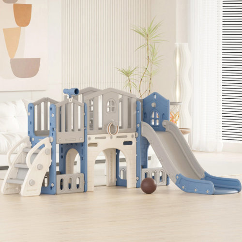 XJD 73.62'' W Plastic Freestanding Slide