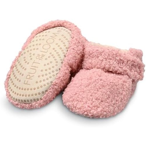 Fruit of the Loom Cozy Thermal Wrap Booties with Non-slip Grips for Baby Girls, Boys, Unisex -