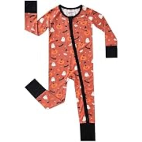 pureborn Baby Boys Sleeper Viscose from Bamboo Zipper Footies 0-24 Months | OEKO-TEX Certified, buttery soft, 2 way zipper, breathable, fold-over mittens & foot cuffs, all-season, infant boy pjs