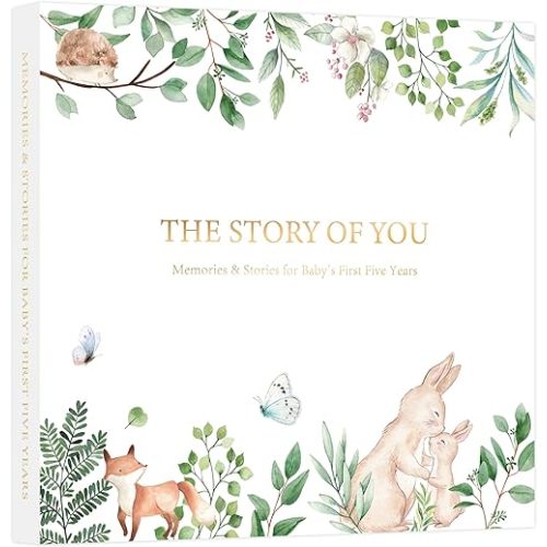Keepsake Baby Memory Book, First 5 Years Baby Milestone Book, 132 Pages to Record Every Event from Birth to Age 5, Pregnancy Journal, Memory Book for Baby Shower