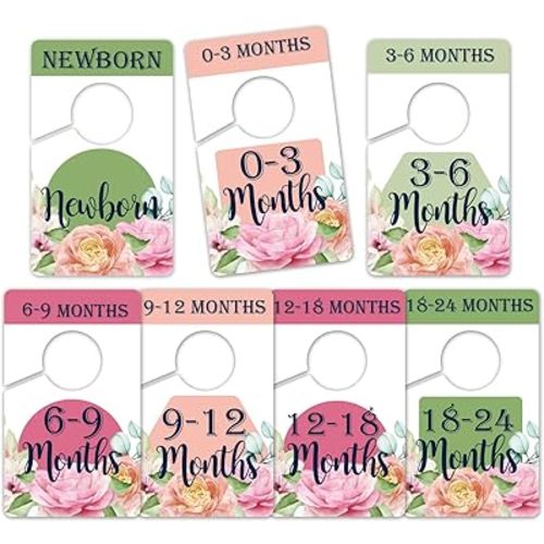 Hanger Dividers-Baby Closet Size Dividers - Baby Closet Dividers, Baby Clothing Size Age Dividers -Baby Closet Organizer For Nursery Organization, Newborn Essentials, Nursery Closet Dividers.
