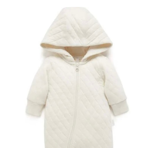 Quilted Coverall Wheat melange - Purebaby Rompers | Maisonette